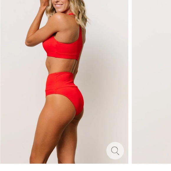 Baltic Born Del Mar Red Ribbed Bikini Bottom - Picture 4 of 5